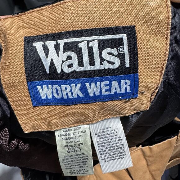 Walls Bib Overalls Men's XL Short Insulated Lined Canvas Duck - Picture 8 of 11